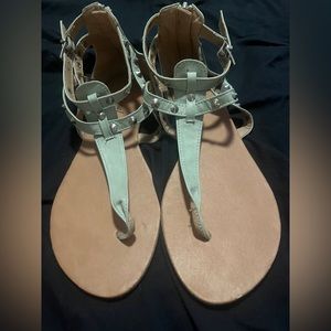 Wet seal Mint colored flat sandals with spikes